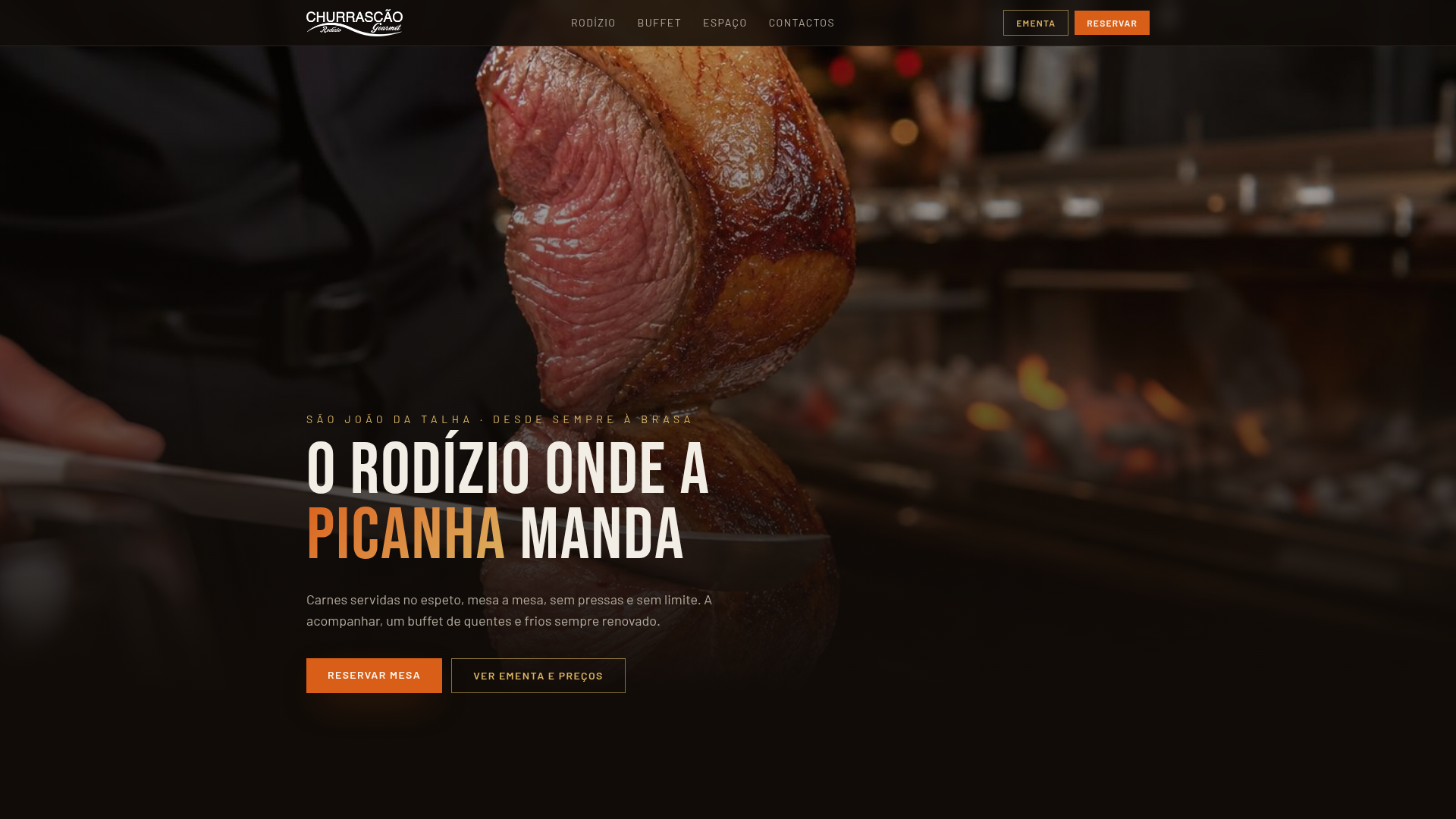 Website de Churrascão Gourmet