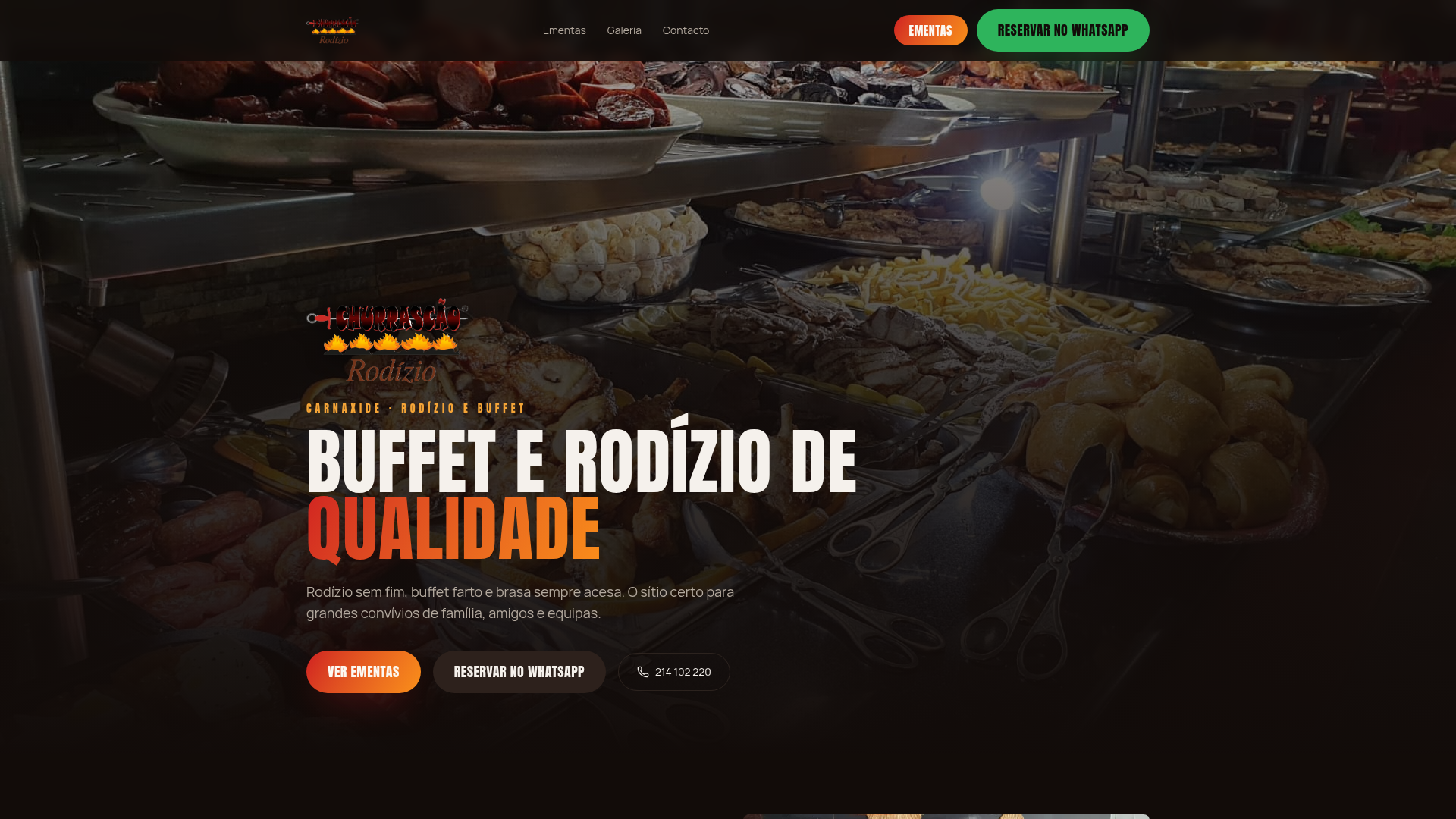 Website de Churrascão Rodízio